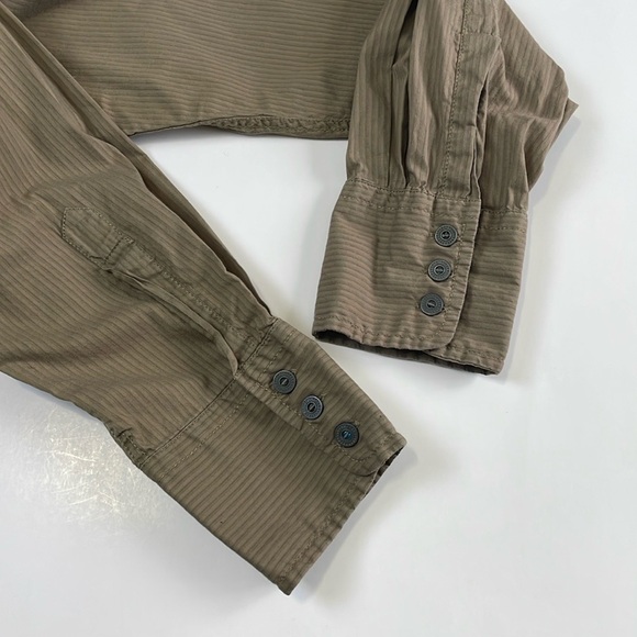 VTG GUESS Y2K Men’s Button Down Shirt Skull Graphics Print Size XXL Tan Stripes - Picture 11 of 16